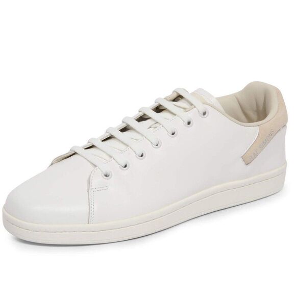 RAF SIMONS (RUNNER) ORION White Leather 1133 Mens 44 EUR US 11 UK 10 Taupe - Picture 1 of 12